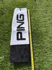 Beautiful Black and White Ping Golf Towel with Bag Clip Brand New