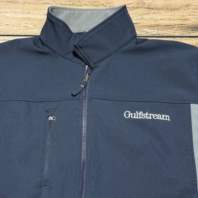 Cintas Softshell Jacket Mens XL Blue Gulfstream Pilot Aviation Airplane Flying