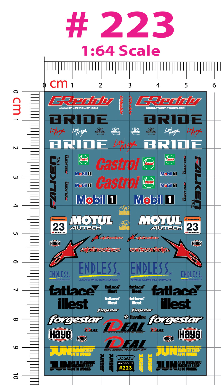 1x MIX Logo Racing Team Waterslide Decals White Toner CUSTOM 1/64 Scale #222-224