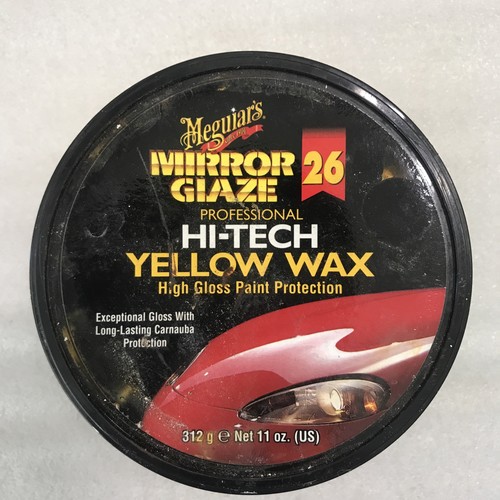 Meguiar's Mirror Glaze Hi-Tech 26 Yellow Wax Paste w Pad M-2611 Partial