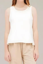 Grade & Gather terry knit side slit tank top OFF WHITE