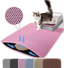 Cat Litter Mat Double Layer Pet Non Slip Big Pet Litter Box Filter Matwear Resis