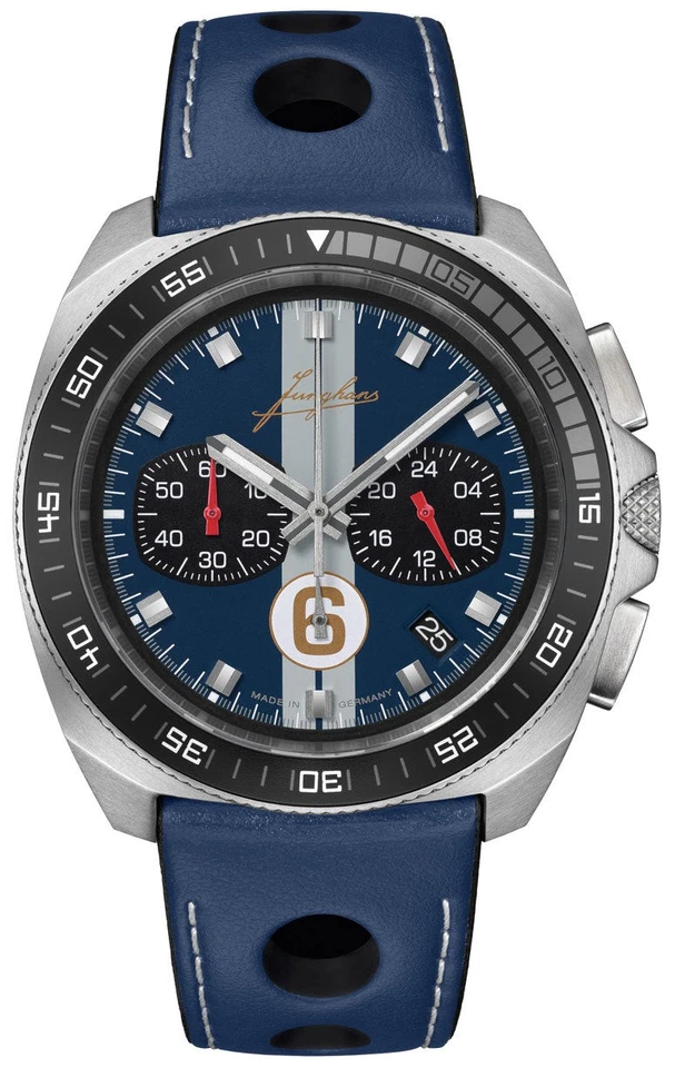 Junghans 1972 Chronoscope SPORTS Edition 2025 Blau Riemen Herren Uhr 41/4577.00 - Bild 1 von 1