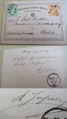 Tschechisch-deutscher Historiker Karl JAHNEL (1853-1913) PK PRAG 1872 → Schwager - Bild 1 von 4