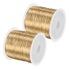 2Roll 0.3mmx100m Jewelry Wire, 28 Gauge 328FT Craft Wire Copper Wire, Light Gold