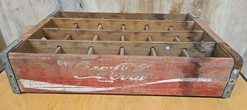 Coca-Cola Vintage Wooden 24 Bottle Crate Wood Advertising Original Old