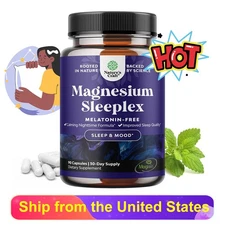 Magnesium Sleeplex,Improved Sleep,Stress,Anxiety Relief Relaxation Support 90CT