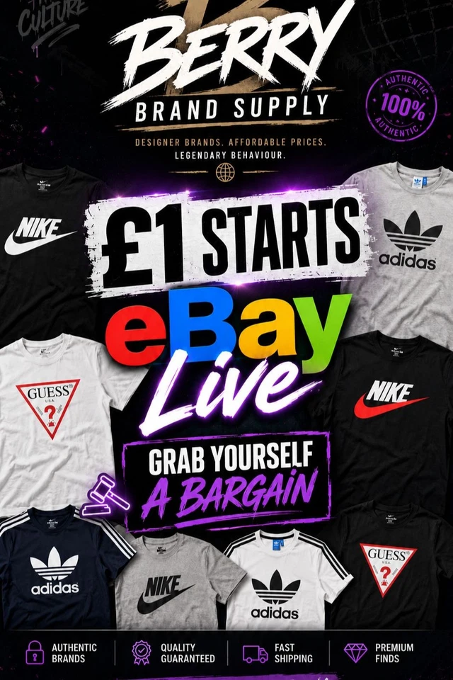 £1 STARTS🔥 NIKE, ADIDAS, FILA & MORE👕✅️