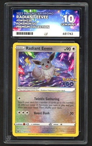 Pokemon Cards - ACE 10 Radiant Eevee SWSH230 - Pokemon Go Premium Collection