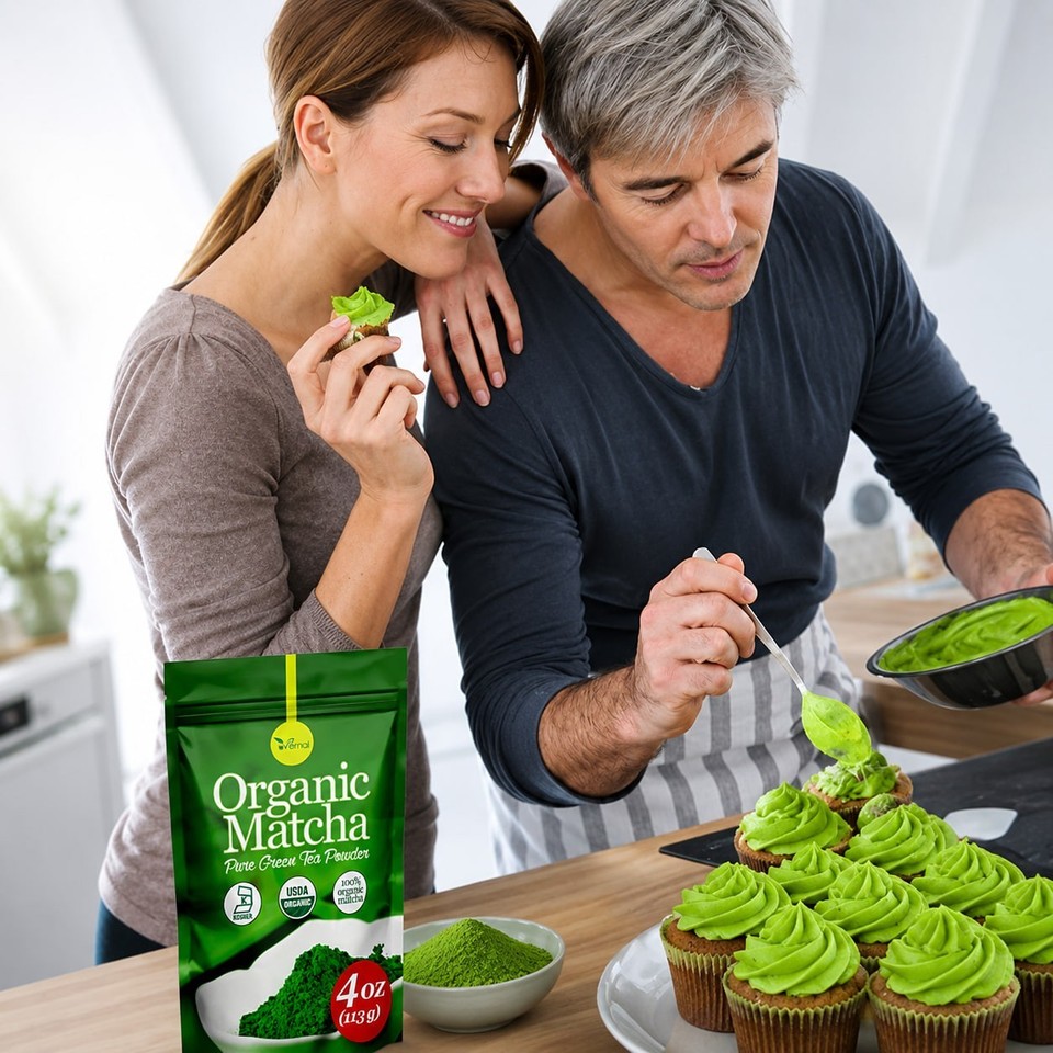 2 Pack Organic Matcha Green Tea Powder 4oz 8oz Total Pure Culinary ...