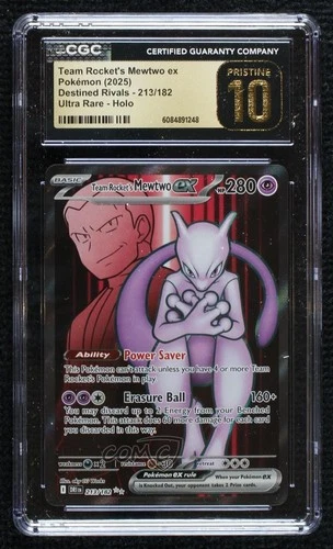 Team Rocket's Mewtwo ex Ultra Rare Pokemon Destined Rivals (DRI) CGC 10 Pristine