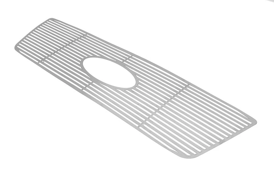 Se adapta a Ford F-150 2004-2008 estilo panal con logotipo mostrar rejilla superior de acero inoxidable Foto 2 de 3