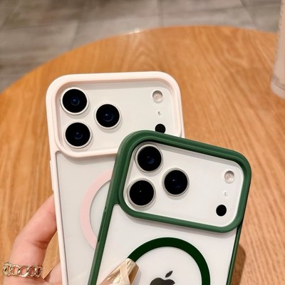Transparent Magnetic Hard Colorful Phone Case For Iphone 17, Air, Pro, ProMax