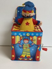 2010 Schylling s Silly Circus Musical Jack-In-The-Box Tin Toy PopUp Clown WORKS