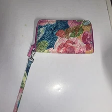 Vera Bradley Superbloom RFID Front Zip Wristlet #21953-J04 Floral Pink NWOT