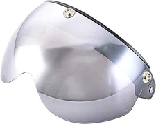 3-Snap Visor for Open Face Motorcycle Helmet Wind Shield Flip Up Down (Clear)