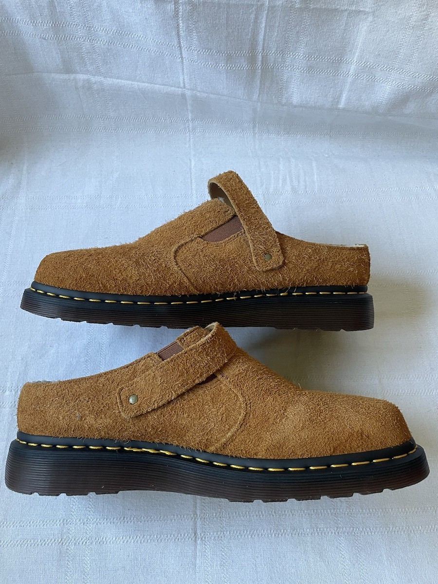 Dr Martens Isham Hairy Suede Slingback Mules Brown Shoes  display picture 2