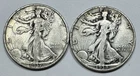 1937 and 1938 Walking Liberty 50c Silver Half Dollars Lot of 2