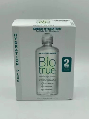 Biotrue Hydration plus Multi-purpose Contact Lens Solution,2 x 10oz Exp 02/27+