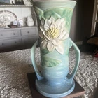Roseville Art Pottery Vase Blue Water Lily 82-14