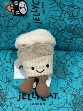 Jellycat Coffee To Go Plush Bag Charm Keychain NWT Dust Bag Cute Gift 2026