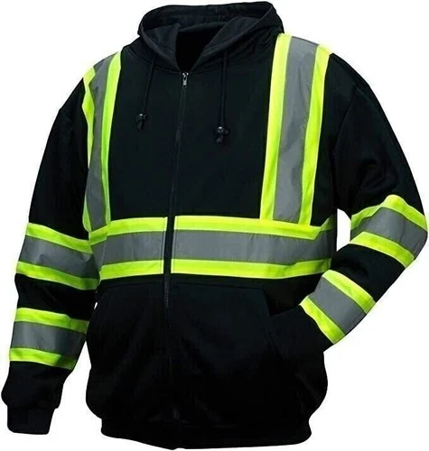 Pyramex Enhanced Visibility Class 1 Black Zip Sweatshirt - RSZH3411 - product listing photo