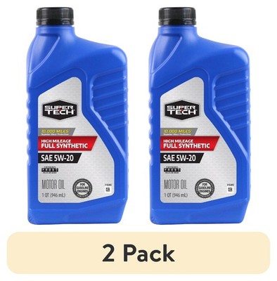 (2 pack) Super Tech High Mileage Full Synthetic SAE 5W-30 Motor Oil, 1 Quart