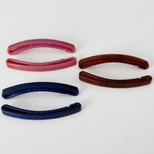 Hong Kong Plastic Vintage Hair Clip Barrette Pairs : Lot Of 6