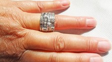 Vtg TOVA Diamonique 925 Sterling Silver Ring Equivalent 2.5ct ~ UK P US 7 1/2