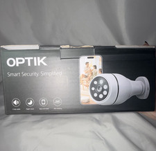OPTIK Smart Security Wi-Fi PTZ 360 Rotating Light Bulb Camera Night Vision