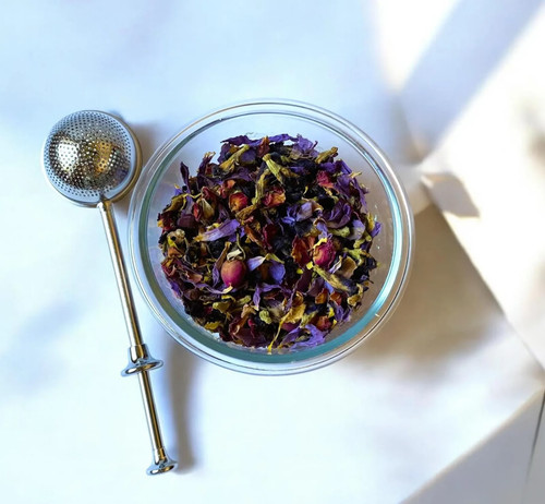 Organic Blue Lotus Butterfly Pea Rose Floral Blend, Spiritual Tea, 1/2oz, 1oz - Picture 2 of 3