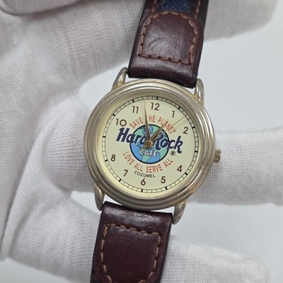 Hard Rock Cafe Save The Planet Wrist Watch Brown Leather  display picture 2