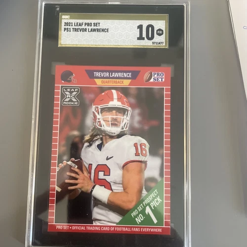 2021 TREVOR LAWRENCE #PS-1 LEAF -"PRO-SET ROOKIE " SGC- 10 PRISTINE GOLD LABEL