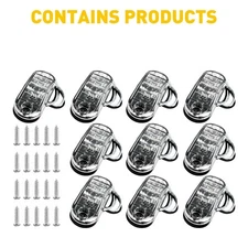 10x White LED Car Truck Trailer RV Oval 2.5" Side Clearance Marker Light For RV