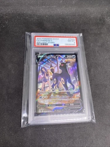 2022 Pokemon Sword & Shield Brilliant Stars Umbreon v TG22/TG30 Psa 8