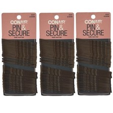 Conair Pin and Secure Hair Clips Bobby Pins 48 Brown Hair Pins 3 Packs