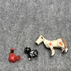 Vintage 70s Fisher-Price Little People Farm Animals Cow Bird Black Pig Lot Rare