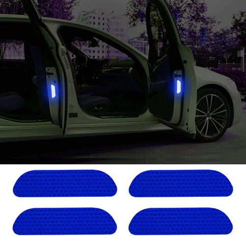 Blue Reflective Strip Car Door Handle Safety Warning Tape Stickers Accessories - Picture 2 of 11