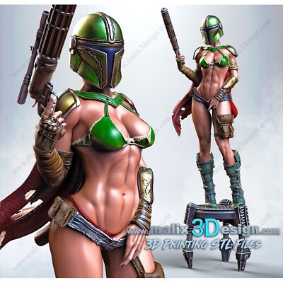 LADY MANDALORIAN, STAR WARS, 1/4-1/24, FIGUR, FAN ART, 3D-DRUCK, STATUE, SANIX3D