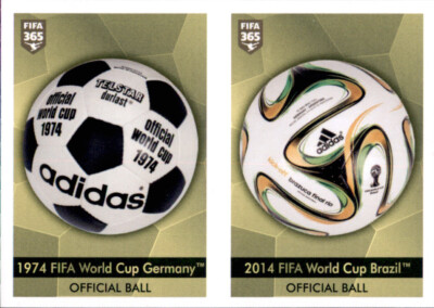 Panini Fifa 365 2021 : Sticker 414 - 1974 + 2014 World Cup Germany + Brazil Ball