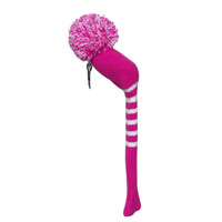 Vintage Golf Club Pom Pom Headcover , Rose Red Color 1 Piece For Fairway Wood, C Vintage Golf Club Pom Pom Headcover , Rose Red Color 1 Piece For Fairway Wood, C