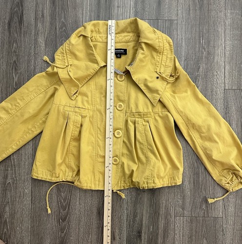 Coffee shop Women’s Jacket Yellow Button/zip/tie Cinch Waste Size XL - Picture 10 of 18