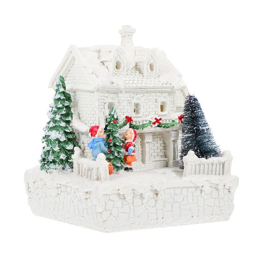 Leuchtendes Häuschen Desktop-Weihnachtsschmuck Weihnachten Mini Haus