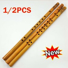 1/2PCS Vertical Flute Gift 44cm Long 9 Holes Professional Bamboo Flute US