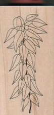 Leaves Extra Leaf 1 1/2 x 2 3/4" Rubber Stamp, Plants and Flowers Stamp