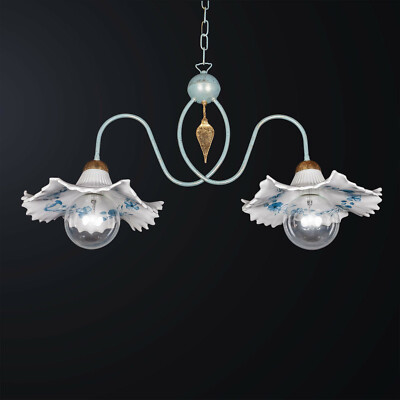 Classic Celestial Wrought Iron & Ceramic 2 Light Bar BGA 3151-b2