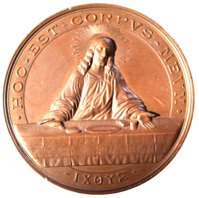 Medals Milano 1895 Eucharistic Exhibition Hoc Est Corpus Meum Italian Medals