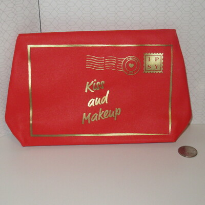 Ipsy Glam Bag X February 2021 Cosmetic Case Makeup Bag KISS AND MAKEUP Feb 02/21