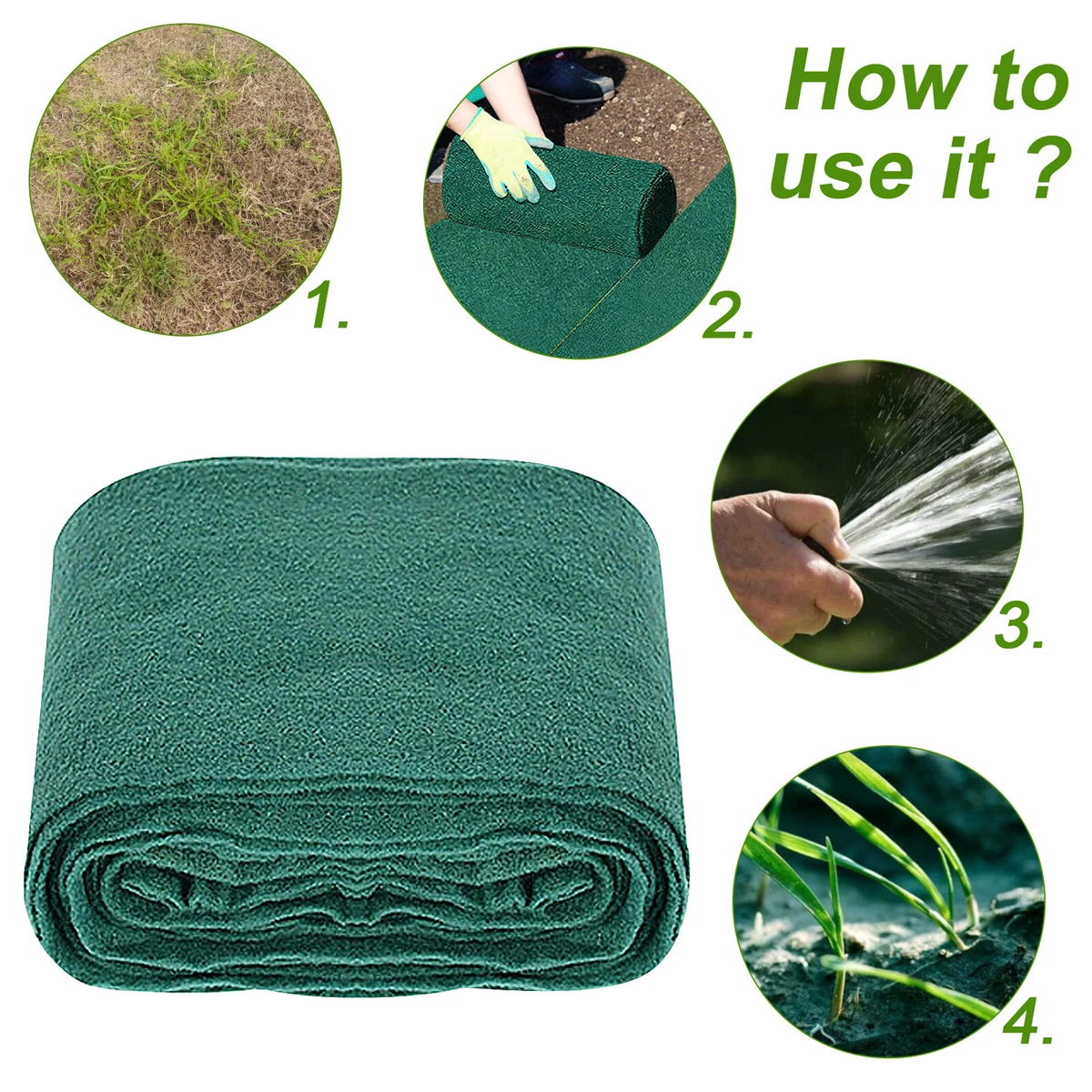 Grass Seed Mat Biodegradable Lawn Seed Mat Germination Planting Fertilizer Pads