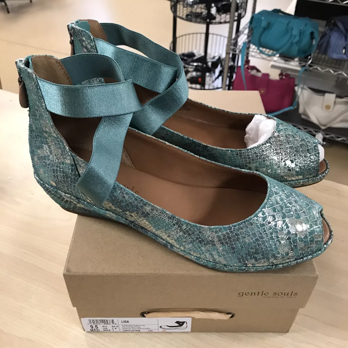 Gentle souls lisa peep toe best sale wedge